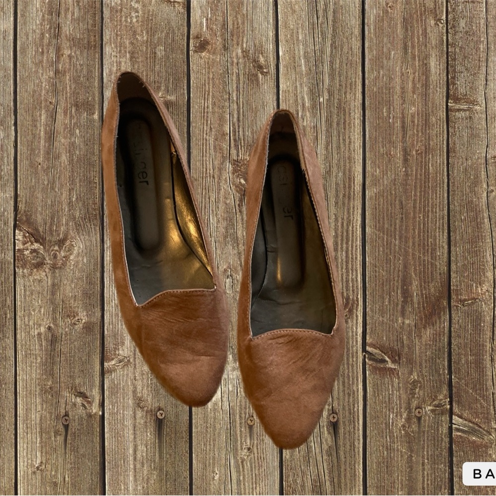 Basinger cognac flat shoes size 39